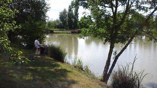 Partie de pêche dans l'étang